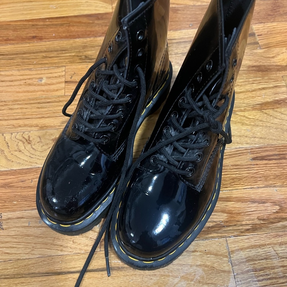 Dr. Martens Black Combat Boots with Lace-Up Design